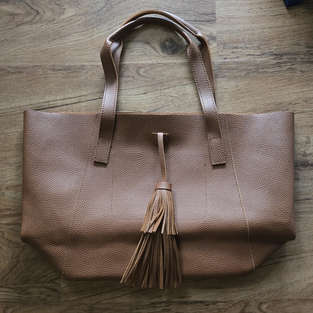 Tanger Tote Bag Light Brown‎ Pebbled Leather Shopper Boho Tassel 2020